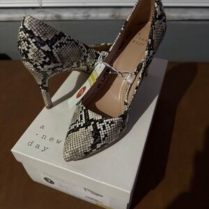 A New Day Snakeskin Patterned Heels